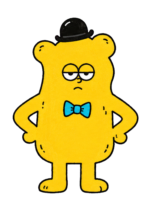 黄色いTEC2BEARキャラクター